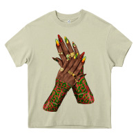 Mossy juneteenth nail art with afro hand Heavy Core Tee - texasbilliewilder