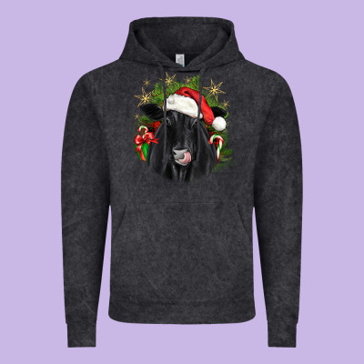 Christmas Black Angus Vintage Hoodie Designed By Jahusdesignshop