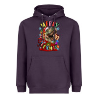 Plum t rex merry rexmas Heavyweight Hoodie - LillyAllenDesigns