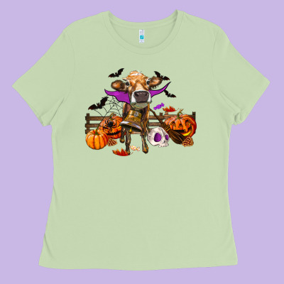Ladies Tee Heifer Cow Halloween