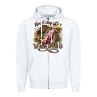 White shouldve come with a warning boots  cowboy Zipper Hoodie - NancyCooperArtShop