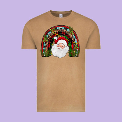 Santa Rainbow Vintage Tee Designed By Jahusdesignshop