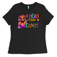 Black I herd there would be candy Heifer Ladies Tee - RanaPortraitStore