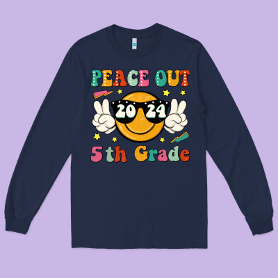 Peace Out 2024 5th Grade Long Sleeve Tee Designed By Jahusdesignshop