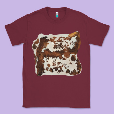 Hand Drawn Cowhide Cow Fur Classic Tee Designed By Barkaloodesign