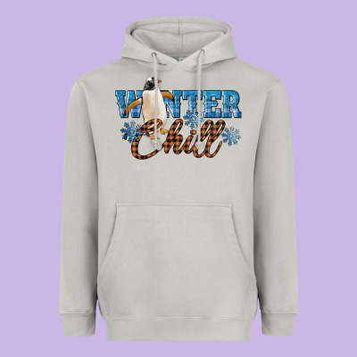 Winter Chill Penguin Heavyweight Hoodie Designed By Lillyallendesigns