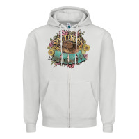 Dove Grey southern nana western flowers Zipper Hoodie - NancyCooperArtShop