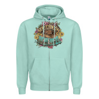Seafoam southern nana western flowers Zipper Hoodie - NancyCooperArtShop