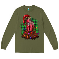 Army Green christmas rooster Long Sleeve Tee - BarkalooDesign