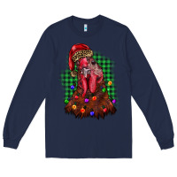 Navy christmas rooster Long Sleeve Tee - BarkalooDesign