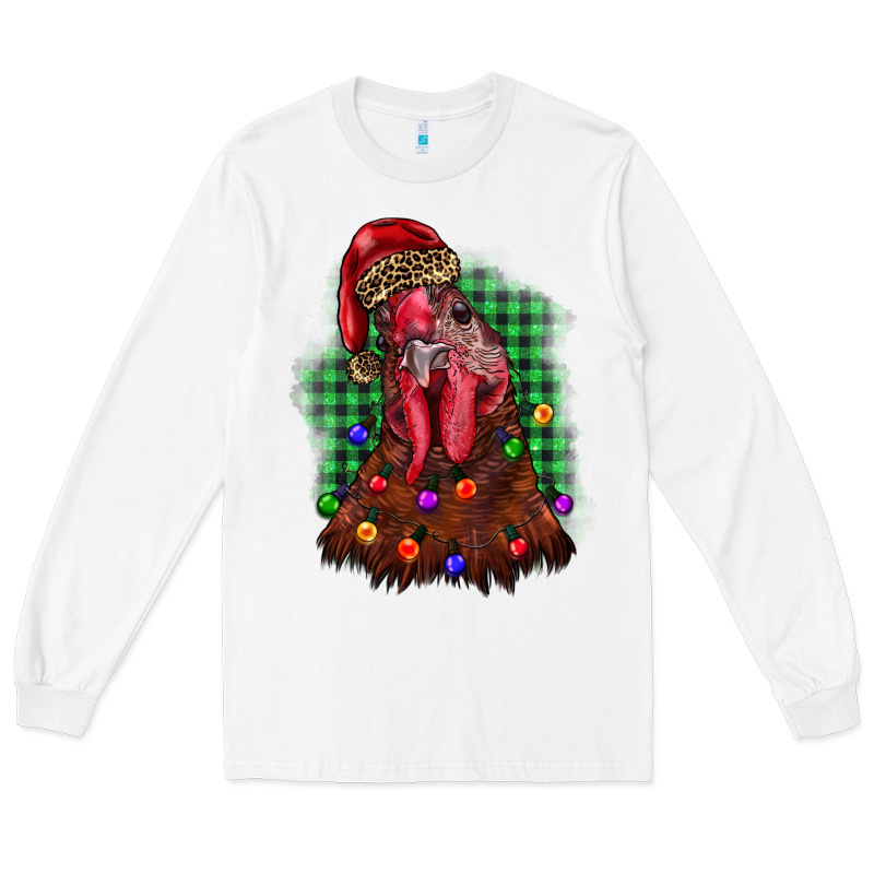 Christmas Rooster Long Sleeve Tee by BarkalooDesign | Teevron