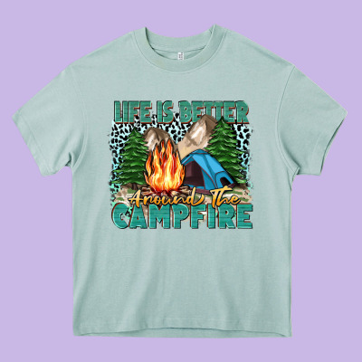 Life Is Better Around The Campfire Heavy Core Tee Designed By Zillion Design Studio