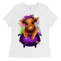 White Halloween Heifer Ladies Tee - RanaPortraitStore