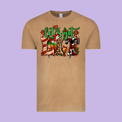 Lets Get Lit With Christmas Vintage Tee Designed By Adodesignshop