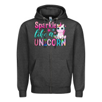Charcoal Heather sparkle like a unicorn Zipper Hoodie - NancyCooperArtShop