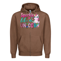 Chestnut sparkle like a unicorn Zipper Hoodie - NancyCooperArtShop