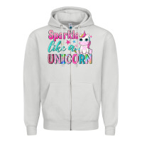 Dove Grey sparkle like a unicorn Zipper Hoodie - NancyCooperArtShop