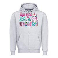 Heather Grey sparkle like a unicorn Zipper Hoodie - NancyCooperArtShop