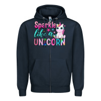 Navy sparkle like a unicorn Zipper Hoodie - NancyCooperArtShop