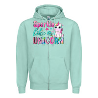 Seafoam sparkle like a unicorn Zipper Hoodie - NancyCooperArtShop
