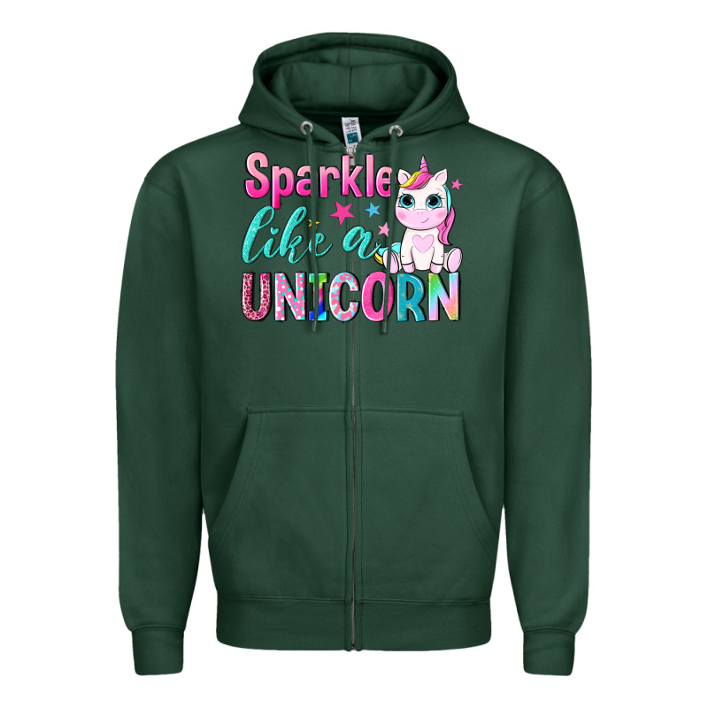 Sparkle Like A Unicorn Zipper Hoodie by NancyCooperArtShop | Teevron