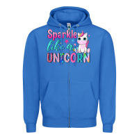True Royal sparkle like a unicorn Zipper Hoodie - NancyCooperArtShop