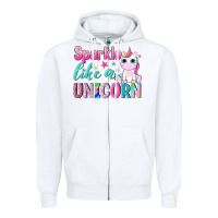 White sparkle like a unicorn Zipper Hoodie - NancyCooperArtShop