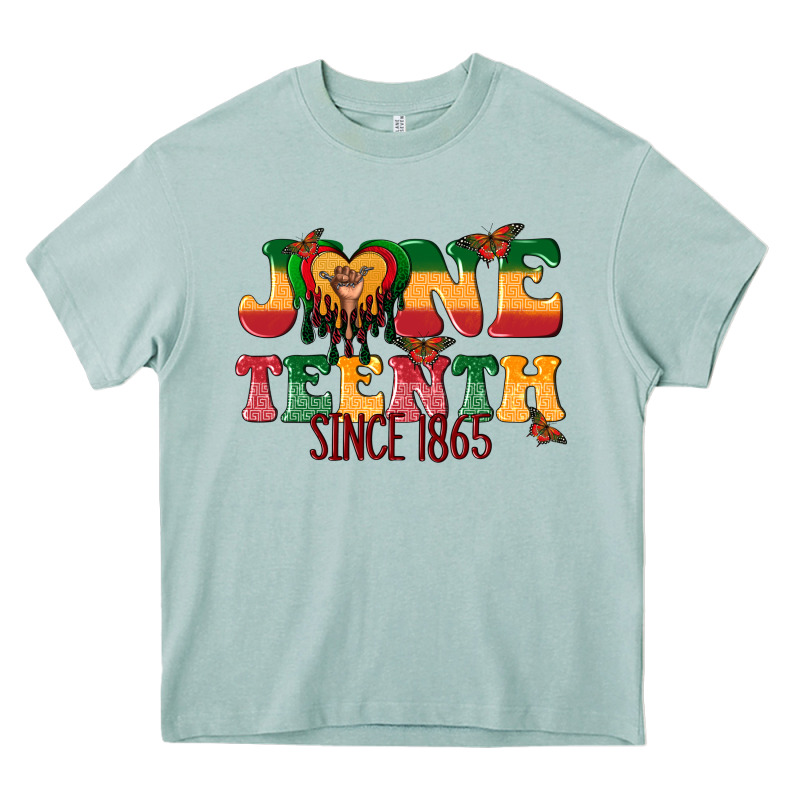 Juneteenth Since 1865 With Heart Heavy Core Tee by texasbilliewilder | Teevron