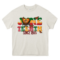 Cream juneteenth since 1865 with heart Heavy Core Tee - texasbilliewilder