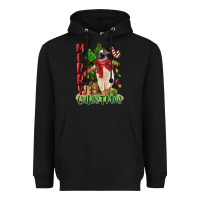 Black merry christmas penguin Heavyweight Hoodie - LillyAllenDesigns