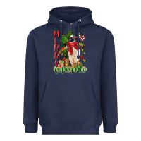 Navy merry christmas penguin Heavyweight Hoodie - LillyAllenDesigns