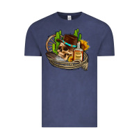 Vintage Denim cowboy cactus  sunflowers whiskey Vintage Tee - AdoDesignShop