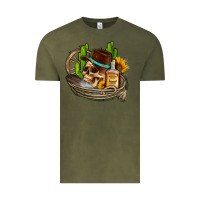 Vintage Olive cowboy cactus  sunflowers whiskey Vintage Tee - AdoDesignShop