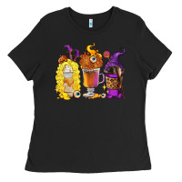Black Halloween hocus pocus coffee cups Ladies Tee - RanaPortraitStore