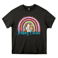 Asphalt happy easter rainbow bunny Heavy Core Tee - RanaPortraitStore