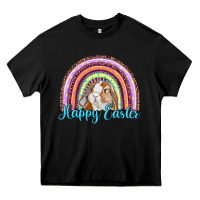 Black happy easter rainbow bunny Heavy Core Tee - RanaPortraitStore