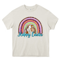 Cream happy easter rainbow bunny Heavy Core Tee - RanaPortraitStore