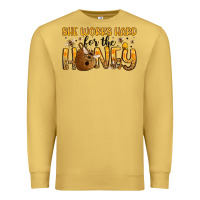 Antique Gold she works hard for the honey Premium Sweatshirt - Artiststas