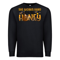 Black she works hard for the honey Premium Sweatshirt - Artiststas