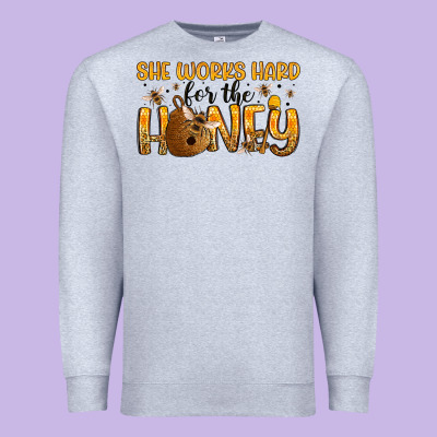 She Works Hard For The Honey Premium Sweatshirt Designed By Artiststas
