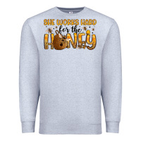 Heather Grey she works hard for the honey Premium Sweatshirt - Artiststas