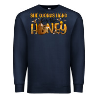 Navy she works hard for the honey Premium Sweatshirt - Artiststas