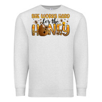 Oatmeal Heather she works hard for the honey Premium Sweatshirt - Artiststas