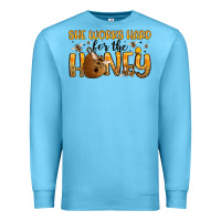Ocean Blue she works hard for the honey Premium Sweatshirt - Artiststas