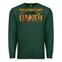 Sports Green she works hard for the honey Premium Sweatshirt - Artiststas