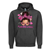 Charcoal Heather small business messy bun Zipper Hoodie - NancyCooperArtShop