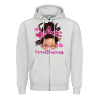 Dove Grey small business messy bun Zipper Hoodie - NancyCooperArtShop
