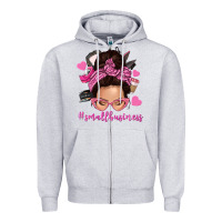 Heather Grey small business messy bun Zipper Hoodie - NancyCooperArtShop
