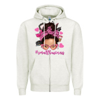 Oatmeal Heather small business messy bun Zipper Hoodie - NancyCooperArtShop