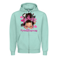 Seafoam small business messy bun Zipper Hoodie - NancyCooperArtShop